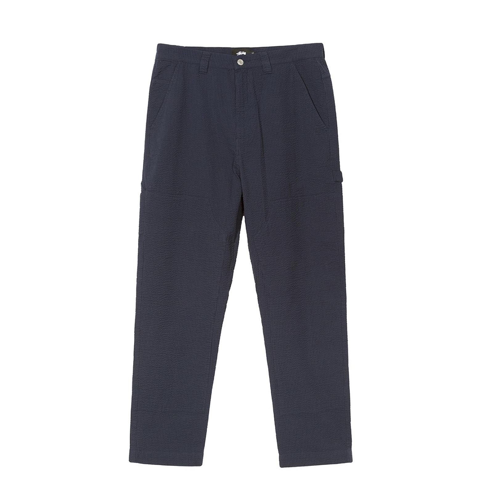 SEERSUCKER WORK PANT NAVY 116346-NAVY . STUSSY 