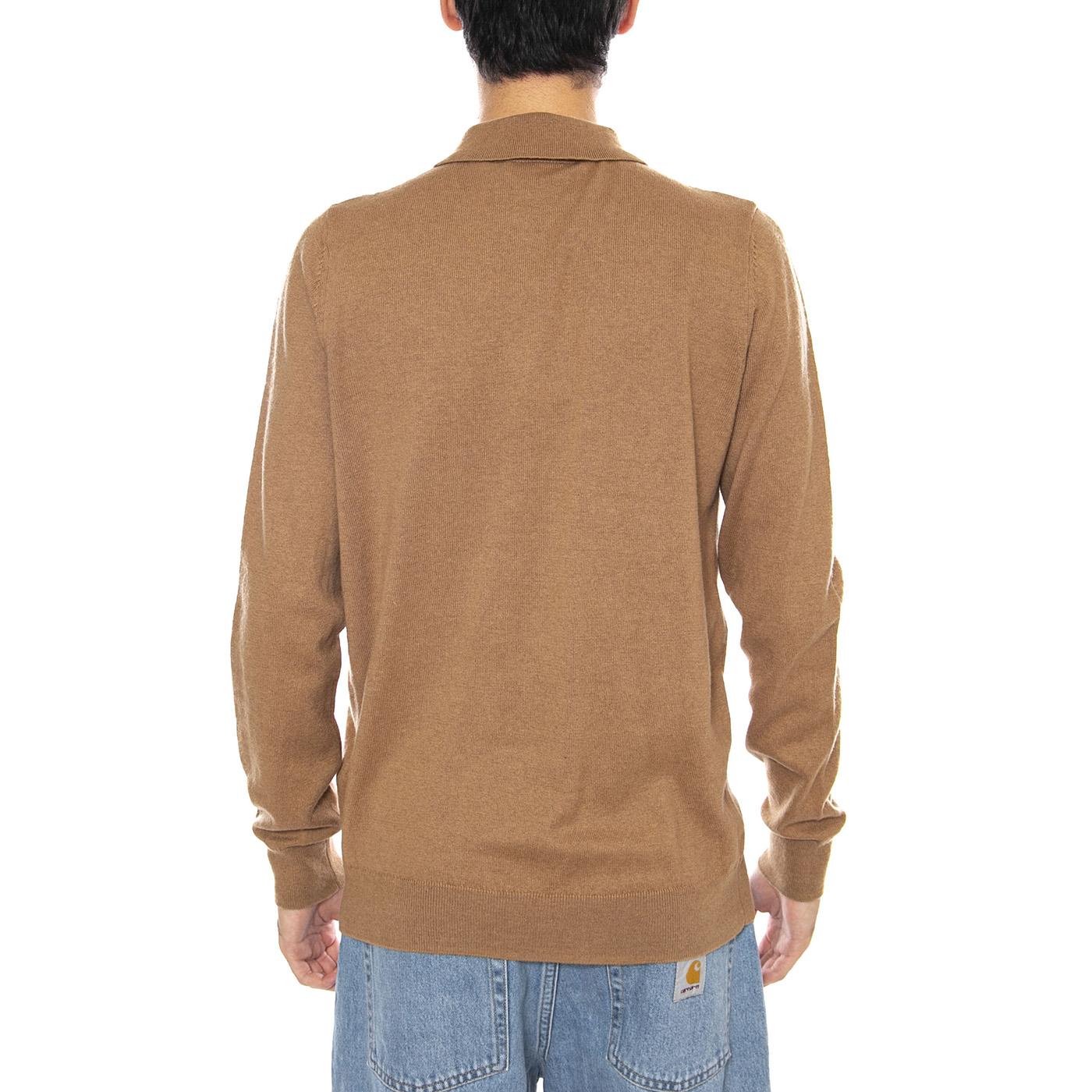 Cotton Merino Long Sleeve Knit Tigers Eye - Maglione Polo Uomo Marrone KN2113VC-X851 . LYLE & SCOTT 