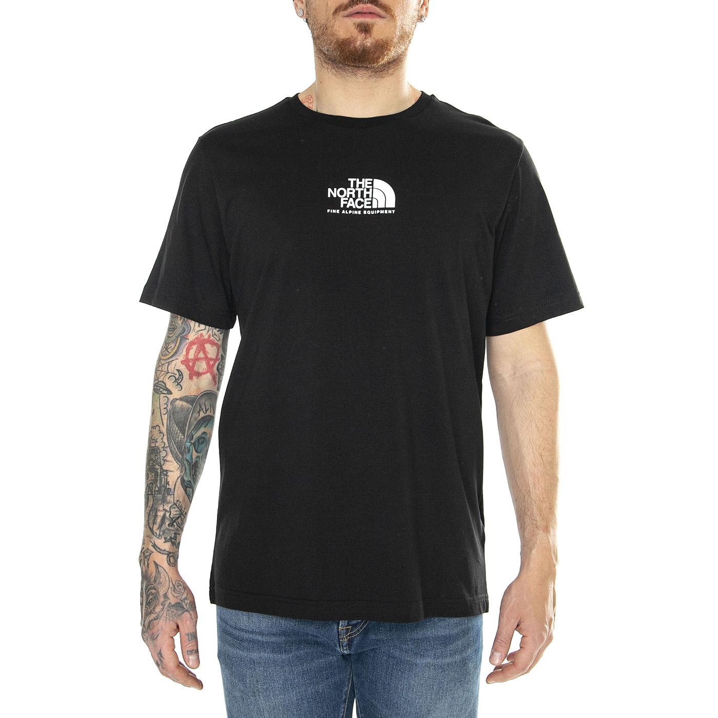 M S/S Fine Alpine Equipment Tee3 - EU Tnf Black - Maglietta Girocollo Uomo Nera NF0A87U3JK31  THE NORTH FACE 