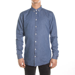 BARDEN 0056 L/S SHIRT MEDIUM BLUE 121960056-1002  MINIMUM 