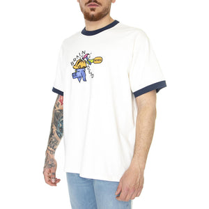 BD X DICKIES Emroidered Ringer Tee Whisper White - Maglietta Girocollo Uomo Bianca DK0A4YCYE921  DICKIES 