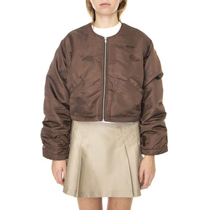 Paisley Satin Bomber Brown - Giacca Invernale Donna Marrone WJK0025-BROWN  HUF 