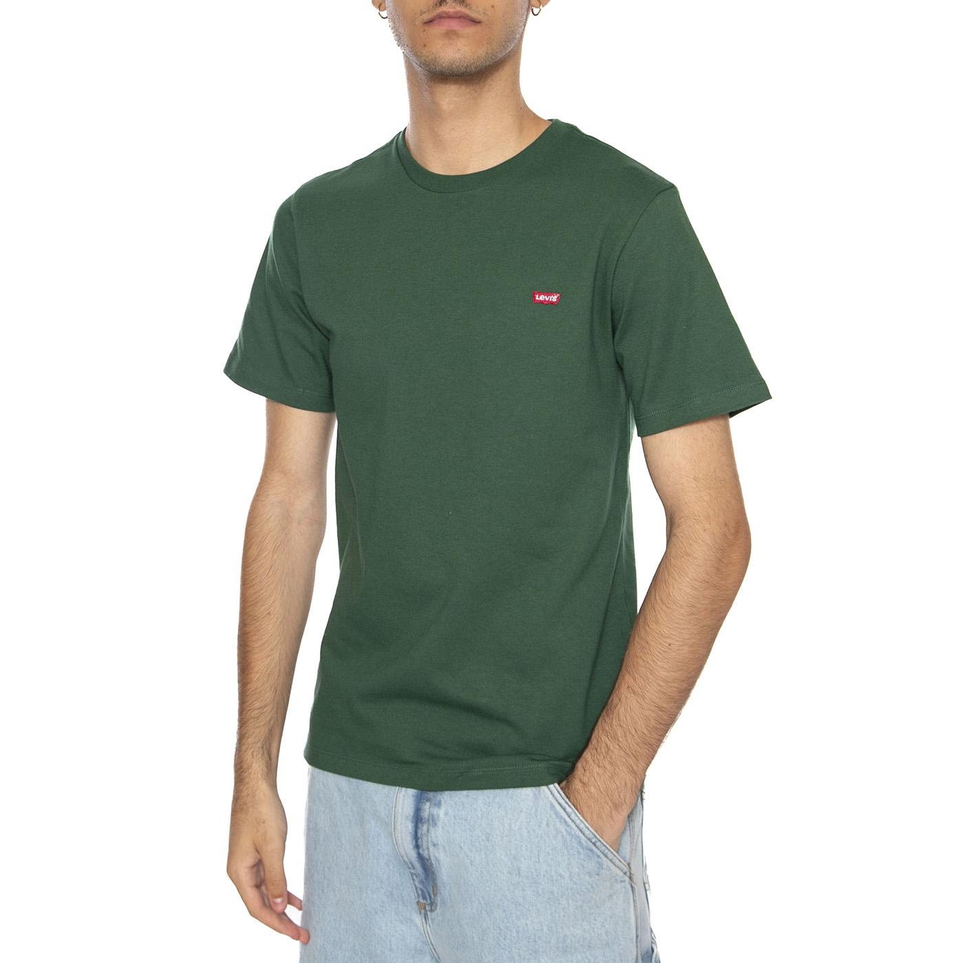SS Original HM Tee Dark Green Jersey - Maglietta Girocollo Uomo Verde 56605-0292 . LEVIS 
