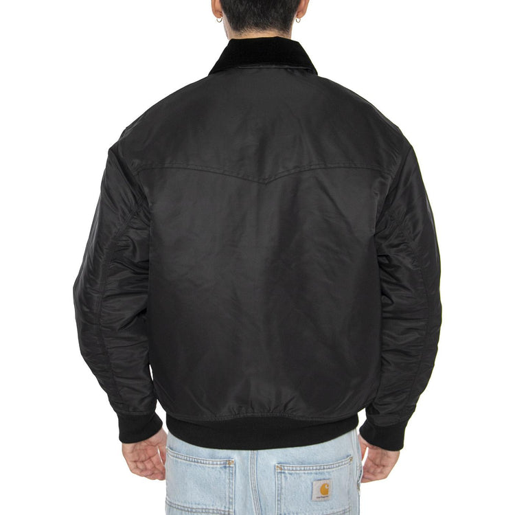 Santa Fe Alumni Jacket Black / Scarlet - Goacca Uomo Ner I035147.31YXX . CARHARTT WIP 
