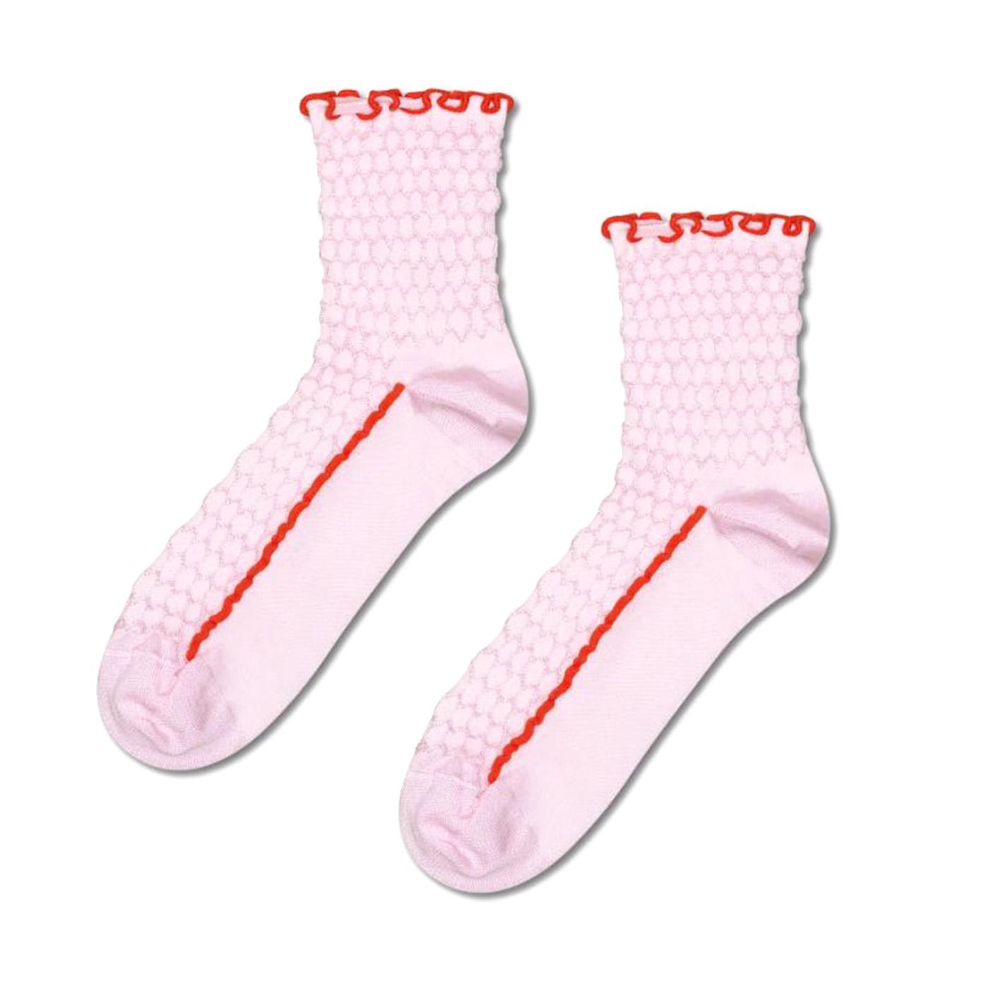 Structure Slinky Mini Crew Sock Pink - Calzini Rosa P002902 PNK HAPPY SOCKS 