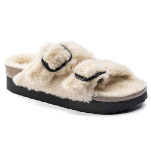 Arizona Shearling Big Buckle - Teddy Eggshell - Sandali Donna Beige 1017642  BIRKENSTOCK 