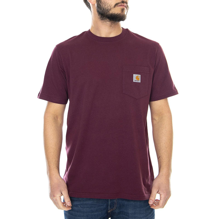 S/S Pocket T-Shirt Shiraz - Maglietta Girocollo Uomo Bordeaux I022091.08L.00.03  CARHARTT WIP 