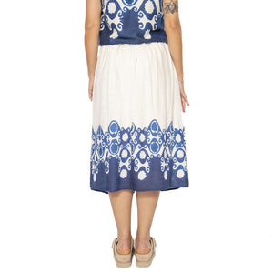 Falda midi estampado Goa - Gonna Bianca / Blu 51W/44200  WILD PONY 
