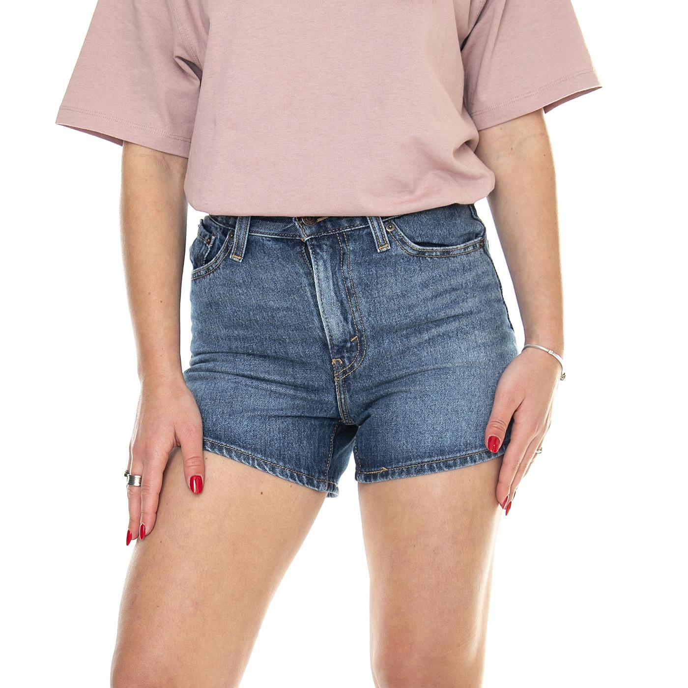 80s Mom Short You Sure Can Med Indigo Worn In - Pantaloncini Shorts Denim Jeans Donna Blu A4695-0003  LEVIS 