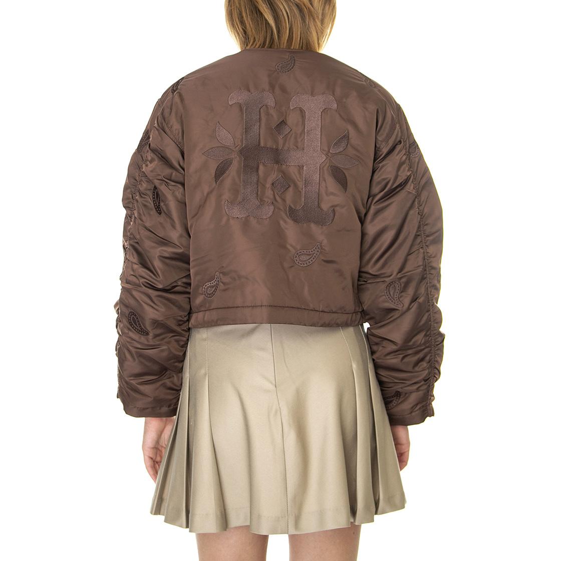 Paisley Satin Bomber Brown - Giacca Invernale Donna Marrone WJK0025-BROWN  HUF 