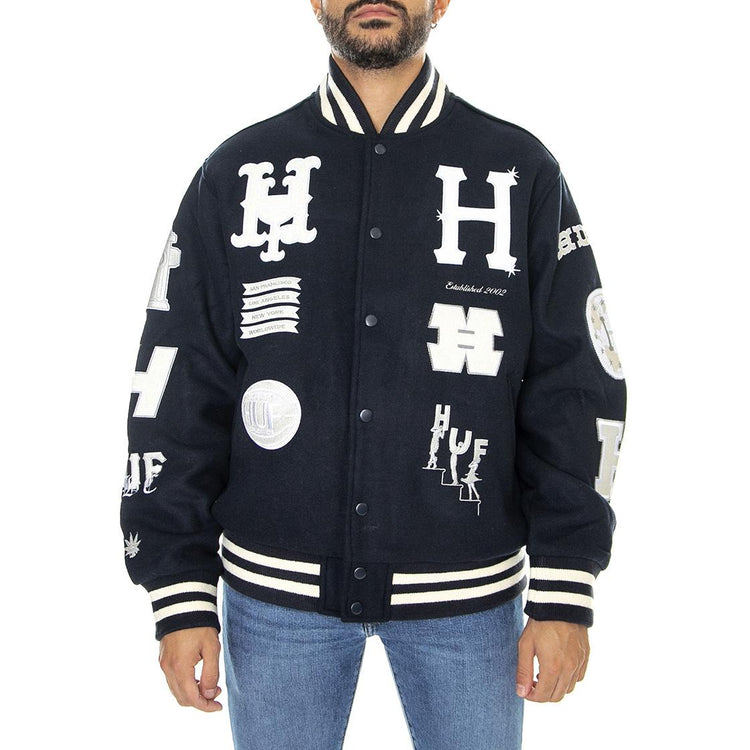 20 Year Classic H Varsity Jacket Navy - Giacca Invernale Uomo Blu JK00368-NAVY  HUF 