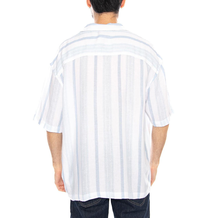 RLX Resort Shirt Beau Blue Stripe White - Camicia Maniche Corte Uomo Bianca / Blu 112378527 BL LEE 