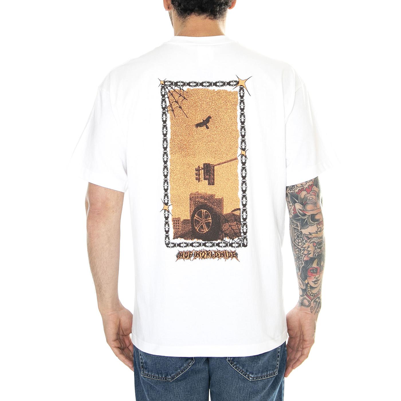 Huf Car Club S/S Tee White - Maglietta Girocollo Uomo Bianca TS02168-WHITE  HUF 