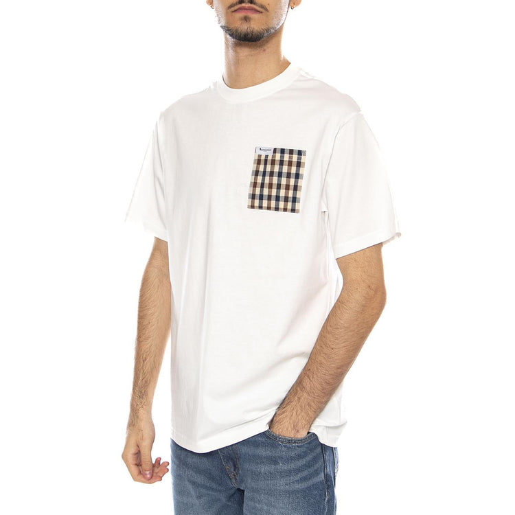 Iconic Pocket T-Shirt -- Maglietta Girocollo Uomo Old White AA_ICON_TS009_02 . AQUASCUTUM 