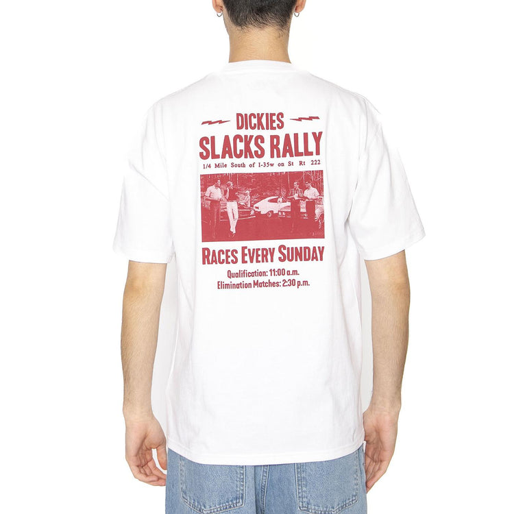 Slacks Rally SS Tee White - Maglietta Girocollo Uomo Bianca DK0A4Z8U0WH1  DICKIES 