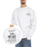 OBEY House of Subversion Fleece Heather Grey -- Herren-Sweatshirt mit Rundhalsausschnitt, Grau, Herren OBEY