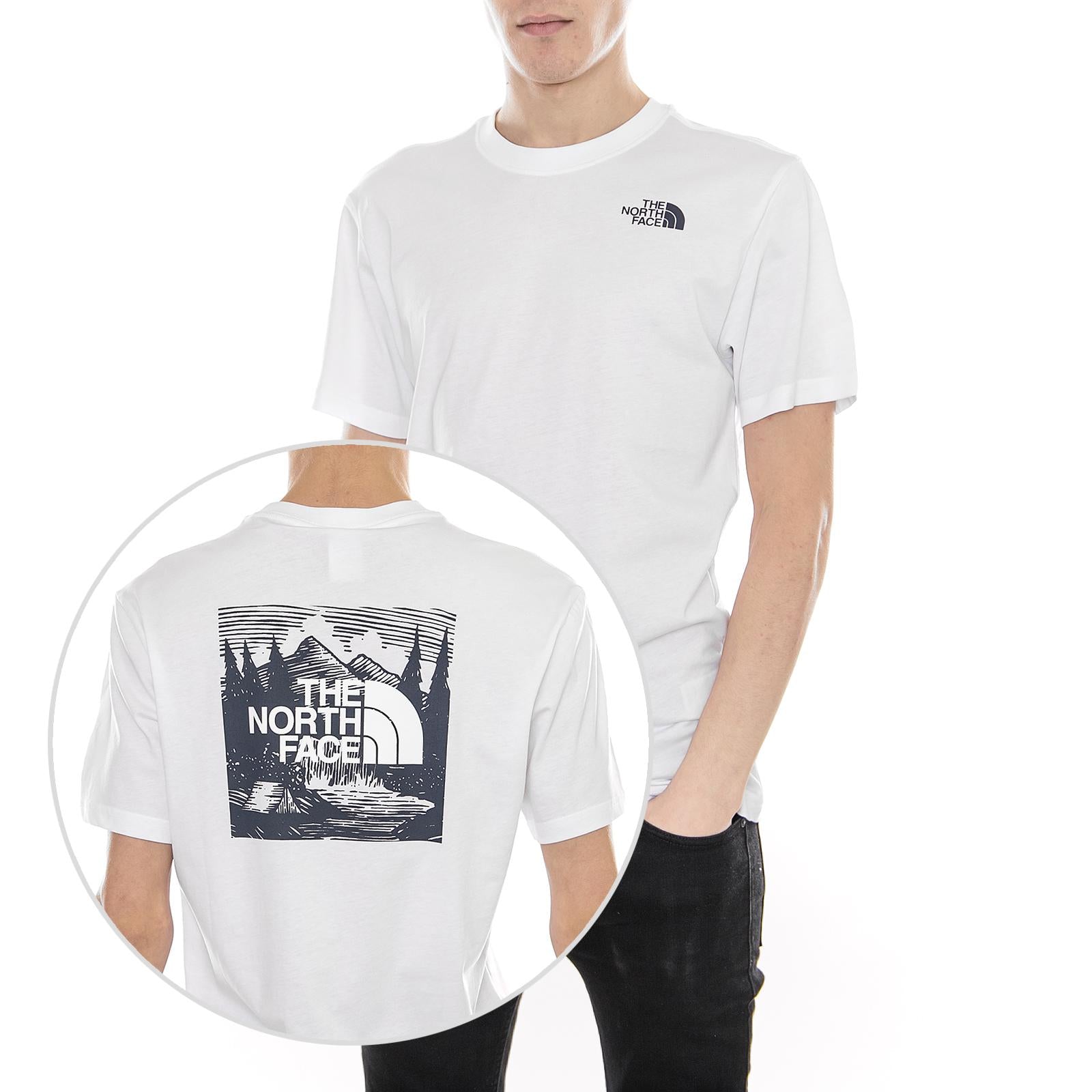Redbox Cel Tee - White/Urban Navy - Maglietta Girocollo Uomo T92ZXESFT  THE NORTH FACE 