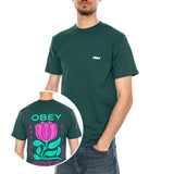 OBEY IN BLOOM TEE RAINFOREST - Maglietta Girocollo Uomo Verde  Uomo OBEY
