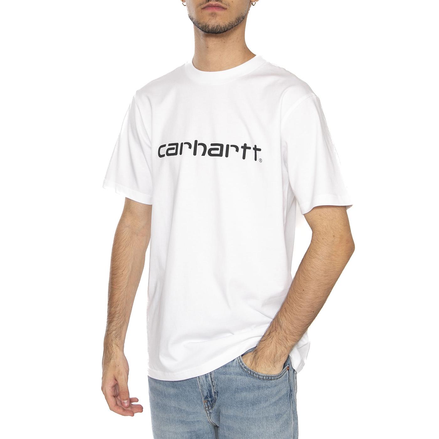 Carhartt WIP Script T-shirt White Black - Maglietta Girocollo Uomo Bianca / Nera I035700-43B5 . CARHARTT WIP 