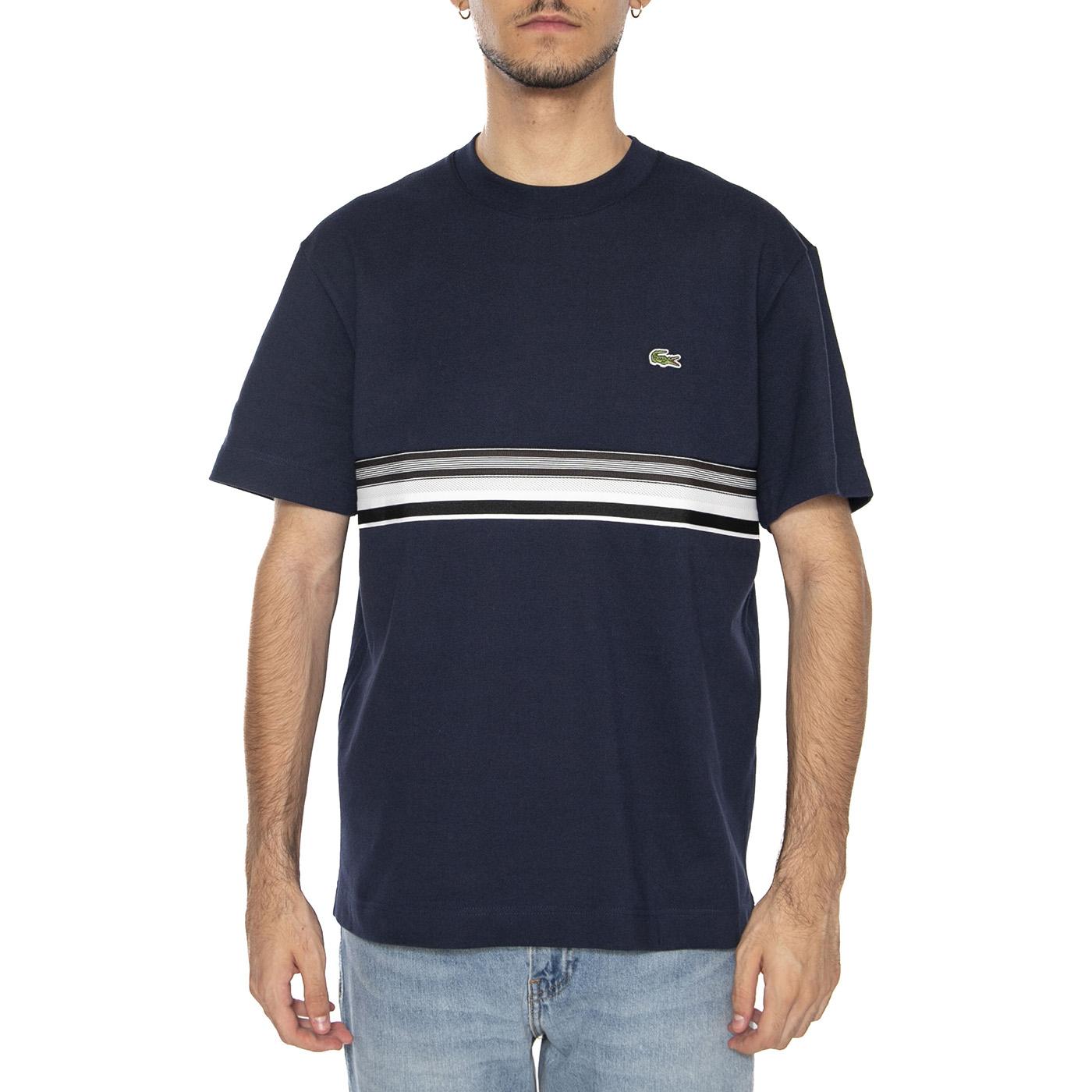 T-shirt 166 Blue - Maglietta Girocollo Uomo Blu TH5458-166 . LACOSTE 