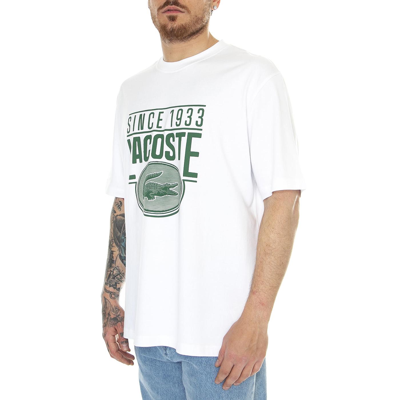 T-Shirt 001 White / Multi - Maglietta Girocollo Uomo Bianca TH7315-001  LACOSTE 