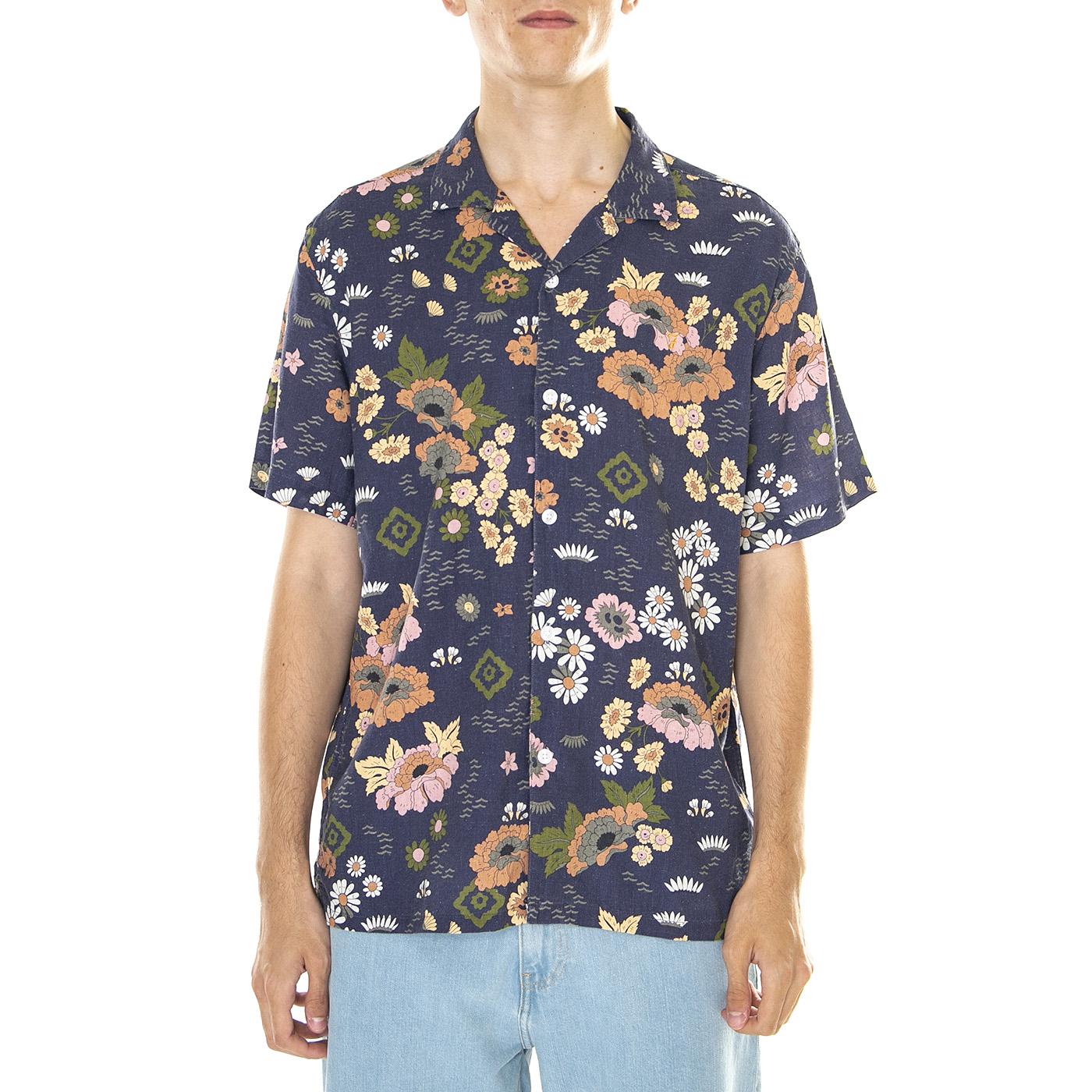 M' Laguna Casual Fit Reverse Floral Print Shirt - Camicia Maniche Corte Uomo Multicolore F4WSD036-972  FARAH 