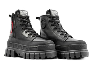 Revolt Boot Zip Lth Black / Black - Scarpe Stringate Profilo Alto Donna Nere PAS98859-001-M  PALLADIUM 