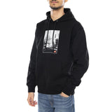 Obey Osaka Photo Fleece Black -- Felpa con Cappuccio Uomo Nera  Uomo OBEY