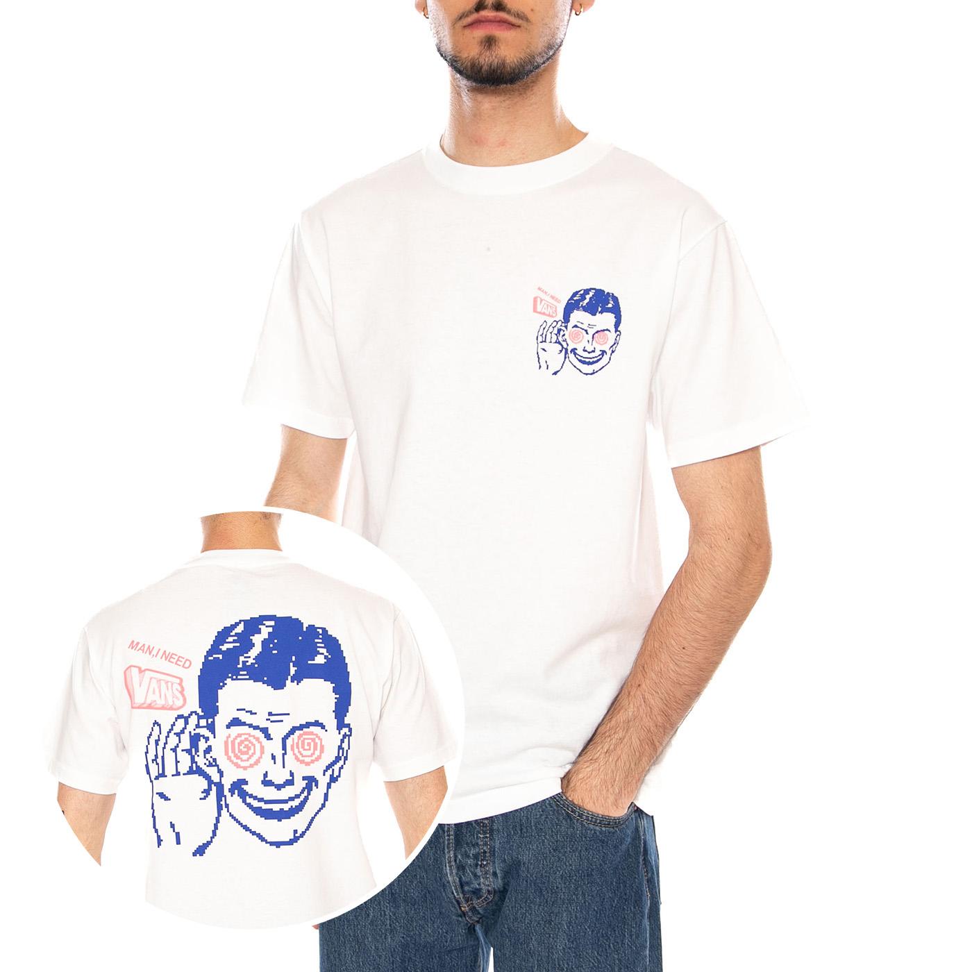NEED VANS SS TEE WHITE - Maglietta Girocollo Uomo Bianca VN000TQD WHT1 VANS 