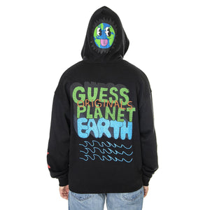 M' Go Earthy Day Sunshine Hoodie Jet Black A996 - Felpa con Cappuccio Uomo Nera M3GQ25KBQO2-JBLK  GUESS ORIGINALS 