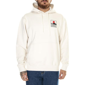 Sunset On MT Fuji Hoodie Sweat Whisper White - Felpa con Cappuccio Uomo Bianca I029284.WHW.67.  EDWIN 