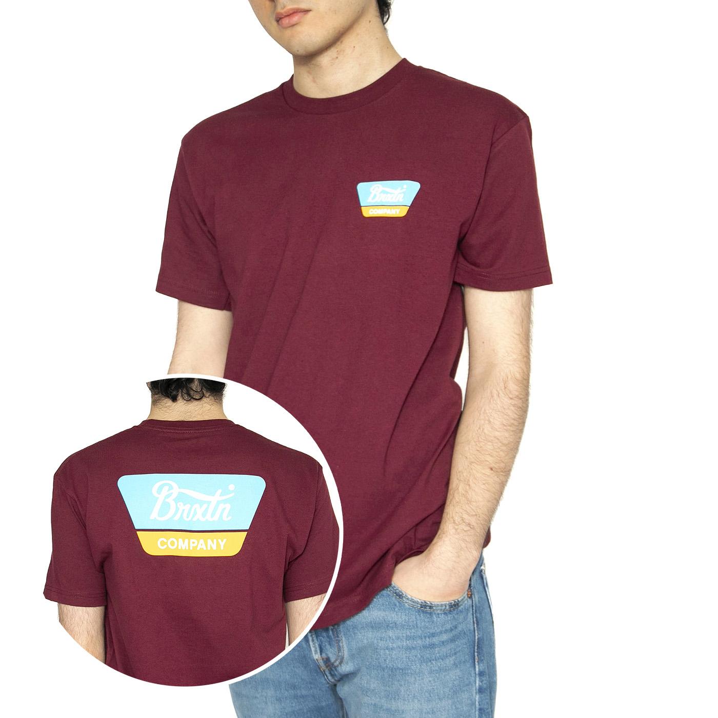 Linwood S/S STT - Maglietta Girocollo Uomo Bordeaux 16172-BRGTL  BRIXTON 