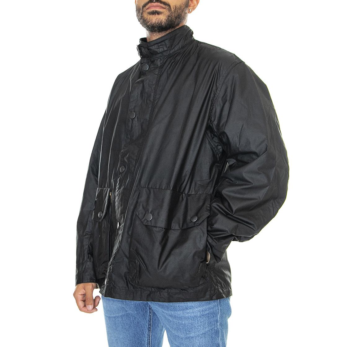Mid Jacket Wax Black - Giacca Invernale Uomo Nera 222MMWX2052-BK11  BARBOUR 
