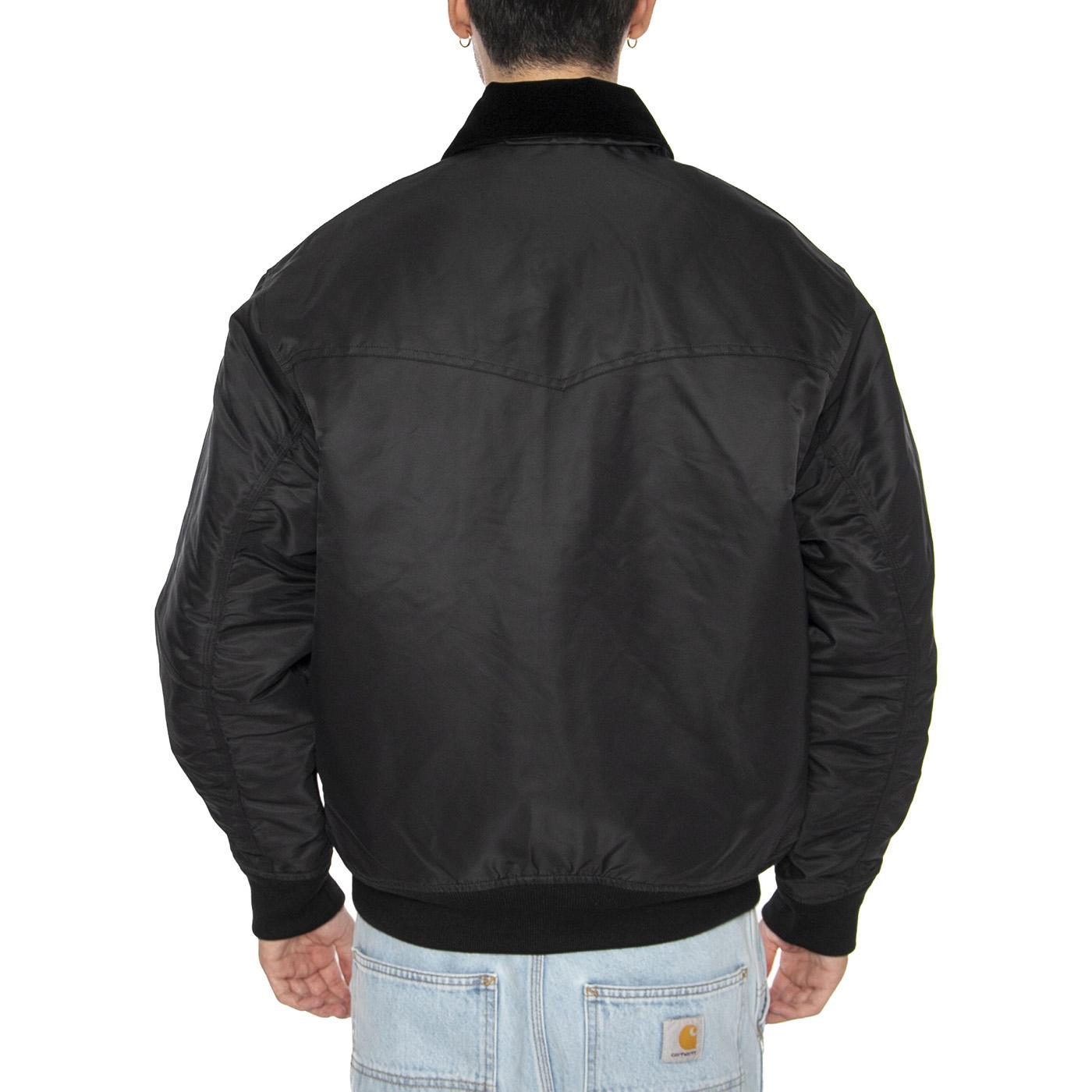 Santa Fe Alumni Jacket Black / Scarlet - Goacca Uomo Ner I035147.31YXX . CARHARTT WIP 
