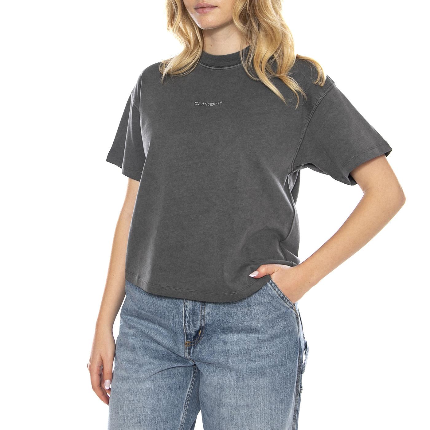 W S/S Benton T-Shirt - Grigia - Maglietta Donna I035528_87_GD . CARHARTT WIP 