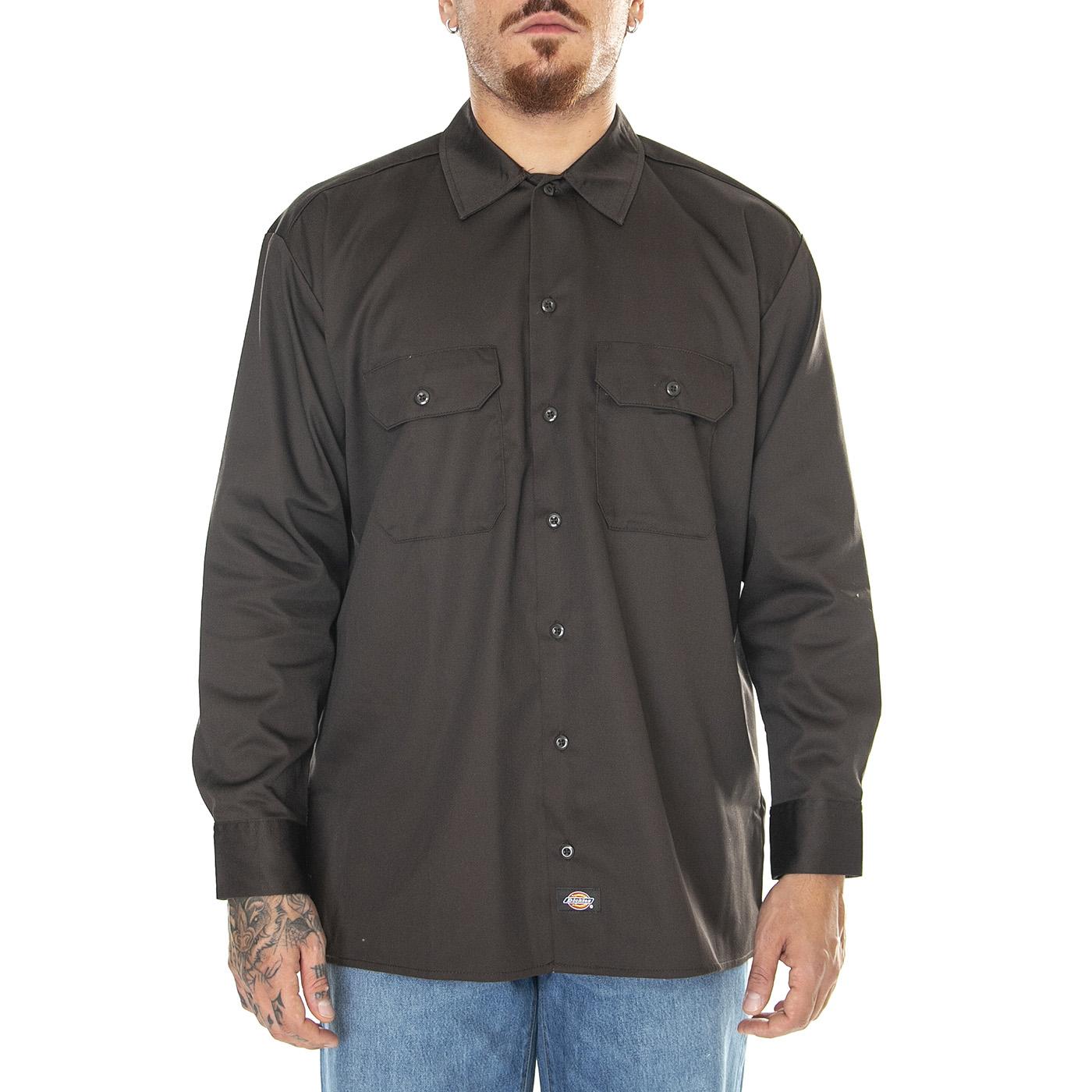 M' Work Shirt LS Rec Dark Brown - Camicia Uomo Marrone DK0A4Y26DBX1  DICKIES 