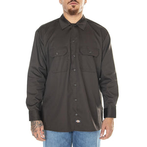 M' Work Shirt LS Rec Dark Brown - Camicia Uomo Marrone DK0A4Y26DBX1  DICKIES 