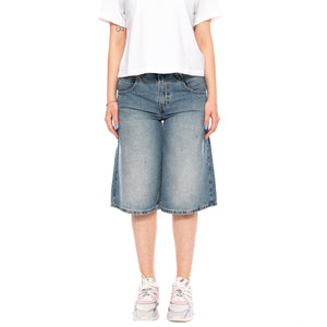 SUPER BAGGY JORTS DENIM JEANS - Bermuda Denim Jeans Donna Blu 005DT 0002 LEVIS 