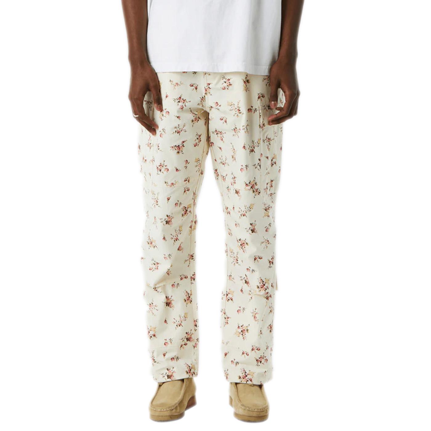 UTILITY FLORAL CARGO PANT IVORY FLORAL - Pantaloni Cargo Uomo Bianco / Multicolore PT00269-IVFLO . HUF 