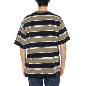 S/S Malone T-Shirt Malone Stripe, Brass - Maglietta Girocollo Uomo Multicolore I035301.37XXX . CARHARTT WIP 