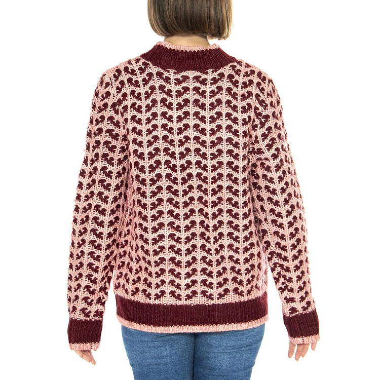 Jersey Vino / Rosa Jacquard - Maglione Donna Multicolore 15010313  MD'M 