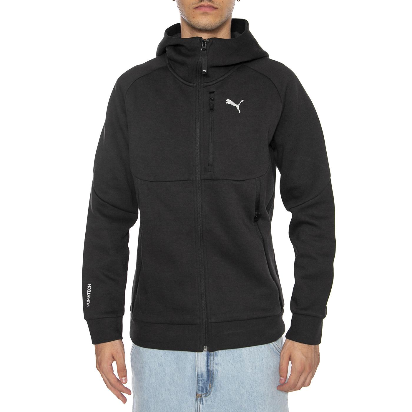 PUMA Tech Full-Zip Hoodie DK PUMA Black - Felpa Puma Nera 629674-01 . PUMA 