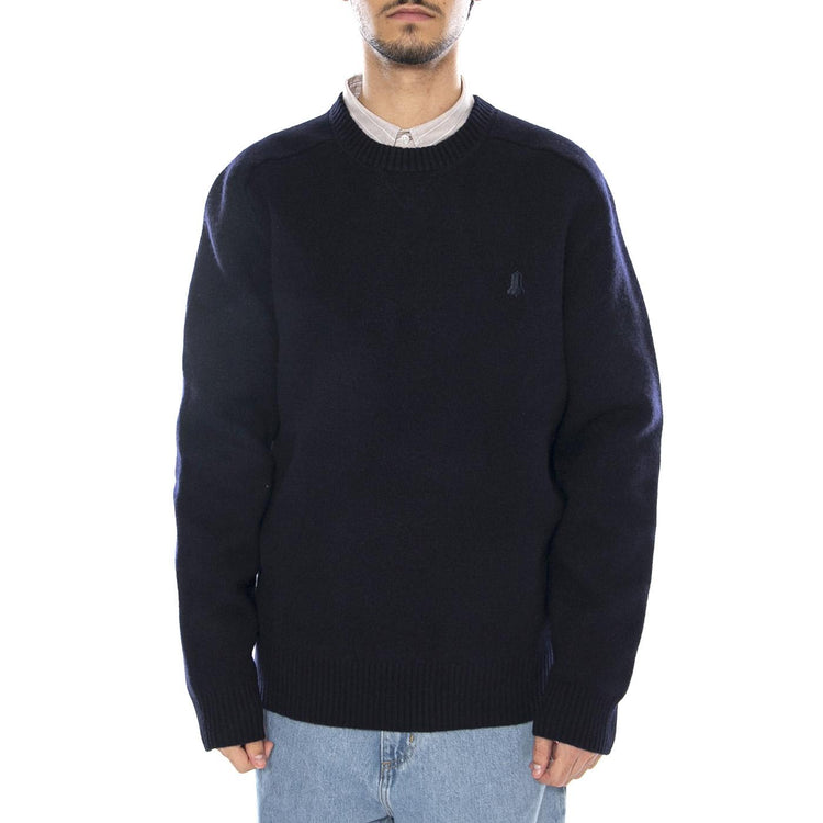 Boiled Wool Sweater Peacoat - Maglione Girocollo Uomo Blu 112371679 . WRANGLER 