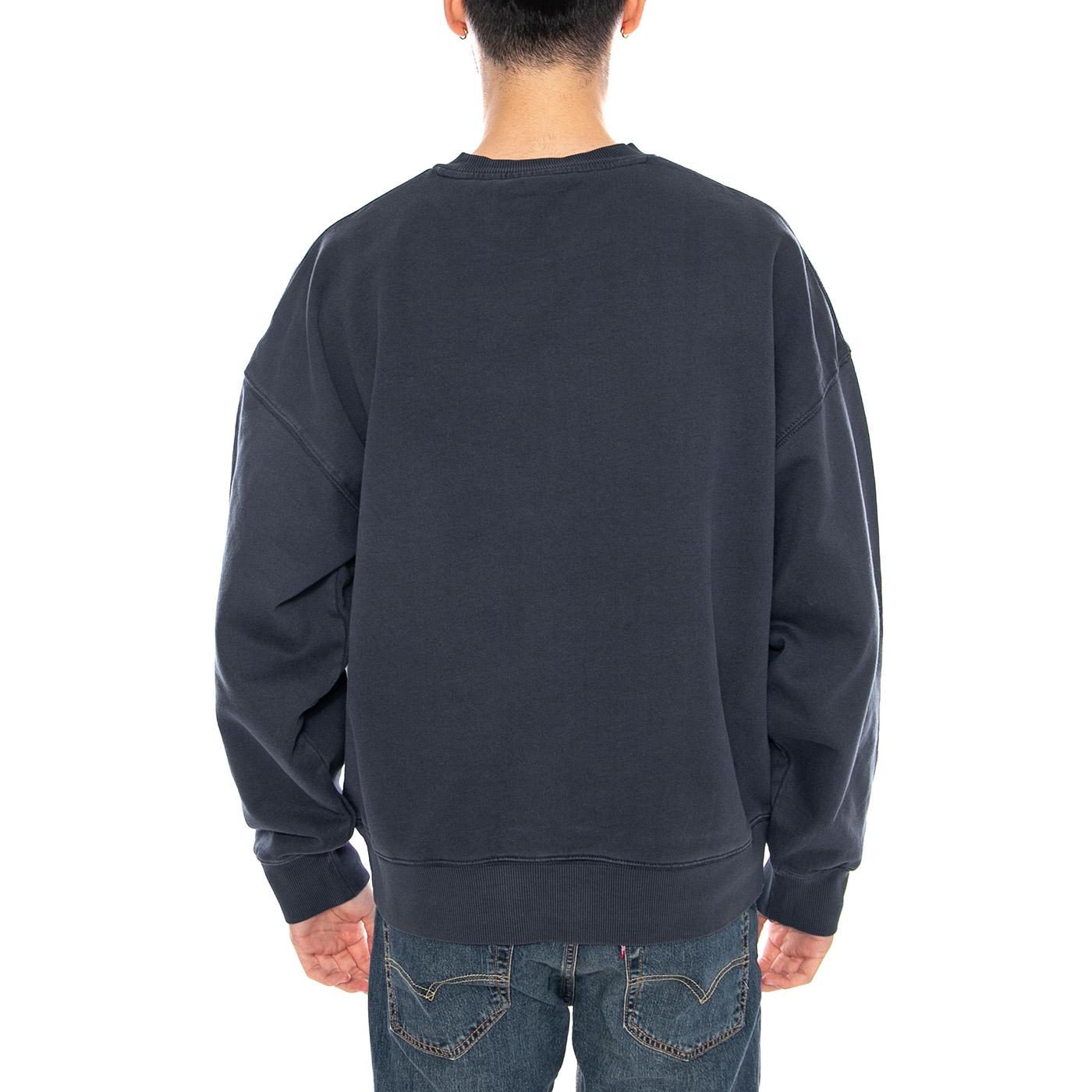 Benton Sweat Carbon - Felpa Girocollo Uomo Nera I035436 3IWGD CARHARTT WIP 