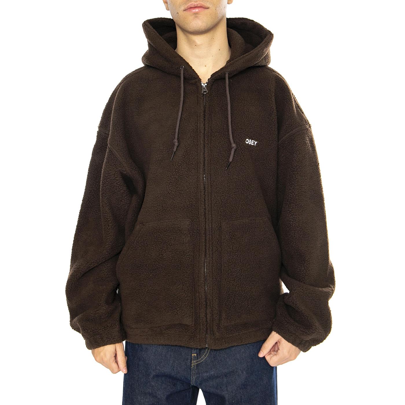 GAZE II HOODED JACKET JAVA BROWN - Giacca con Cappuccio Uomo Marrone 121800542 JVA OBEY 
