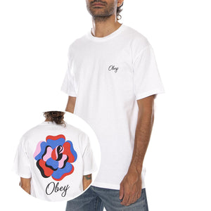 OBEY PAPER ROSE TEE WHITE - Maglietta Girocollo Uomo Bianca 165264300 WHT OBEY 