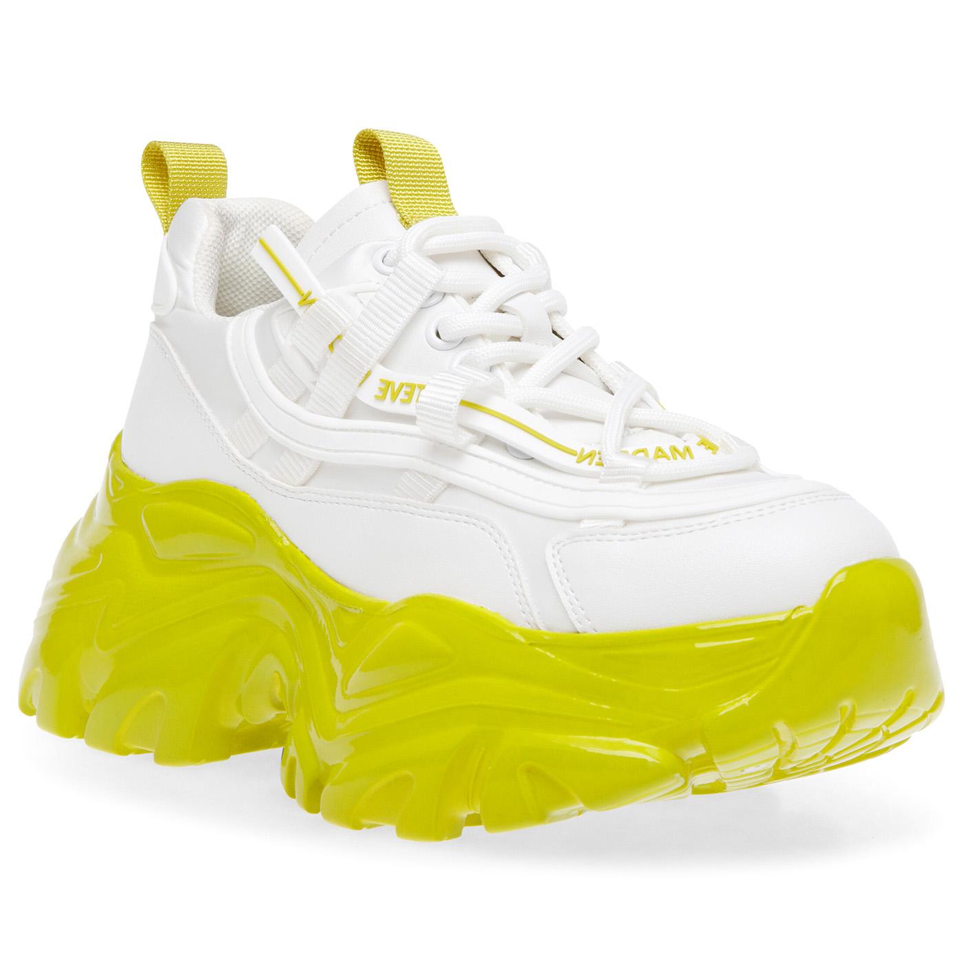 Recoupe White / Lime - Scarpe Stringate Profilo Basso Donna Bianche SMPRECOUPE-WHT  STEVE MADDEN 