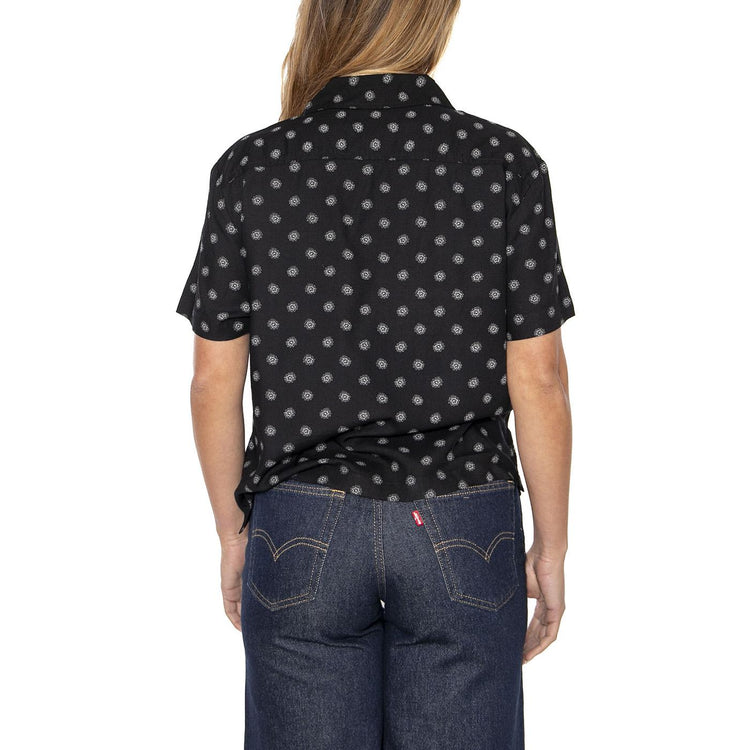 Bunker Daist Dot S/S Woven Black - Camicia Maniche Corte Donna Nera 01289-BLACK . BRIXTON 