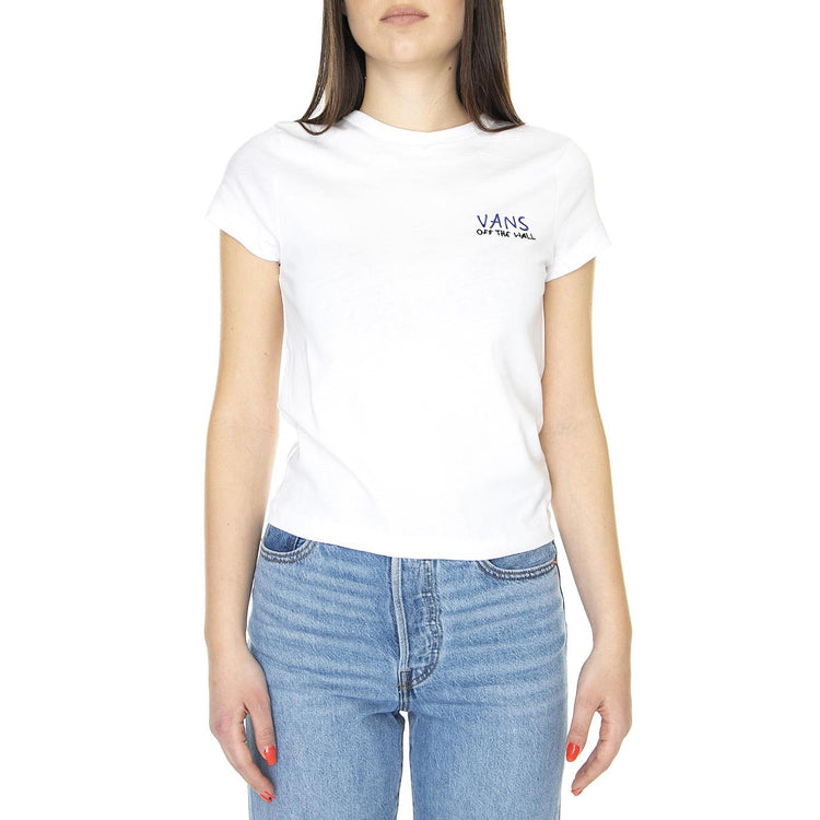 Breana Skate Mini Tee Geering White - Maglietta Girocollo Donna Bianca VN0007ANWHT1  VANS 
