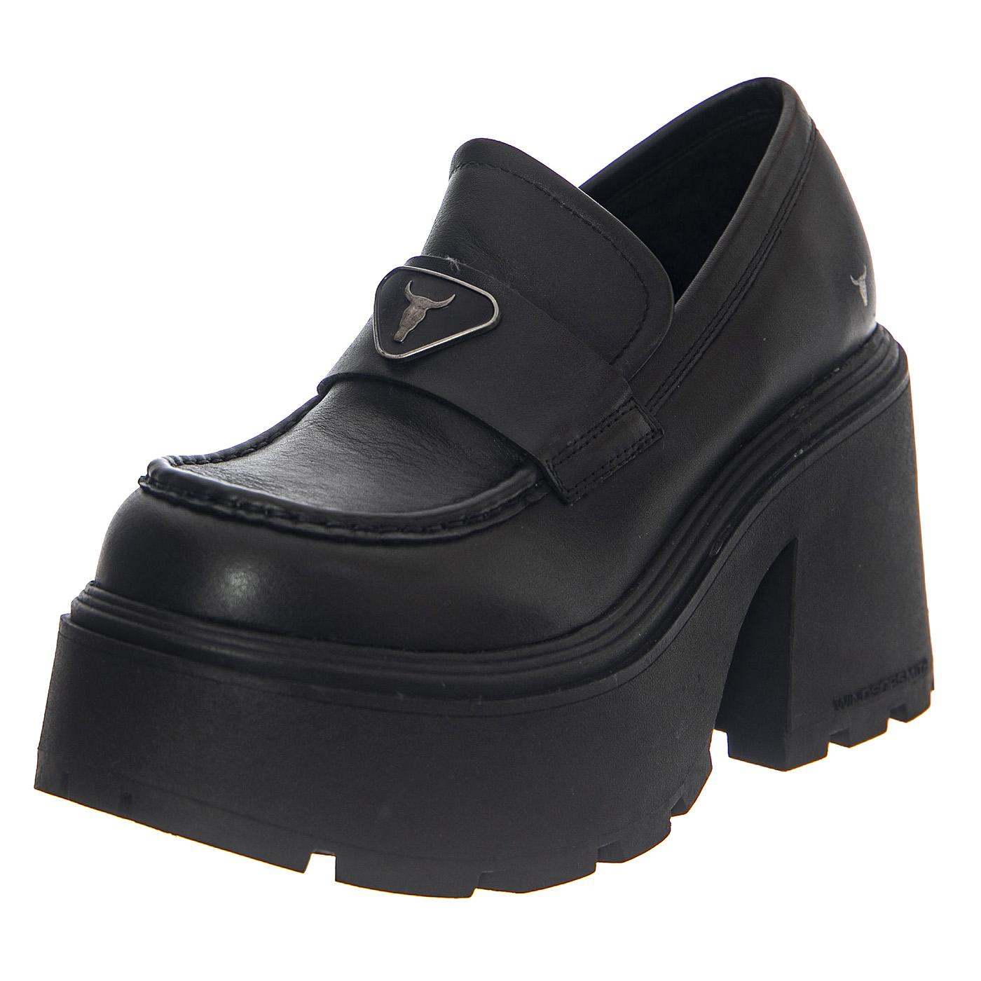 Spoiled Black Leather - Moccasini Donna Neri WSSSPOILED-BLK  WINDSOR SMITH 